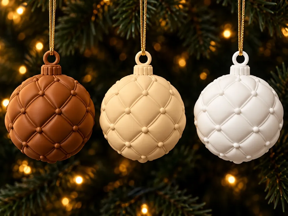 Bolas de Natal Elegância Acolchoada