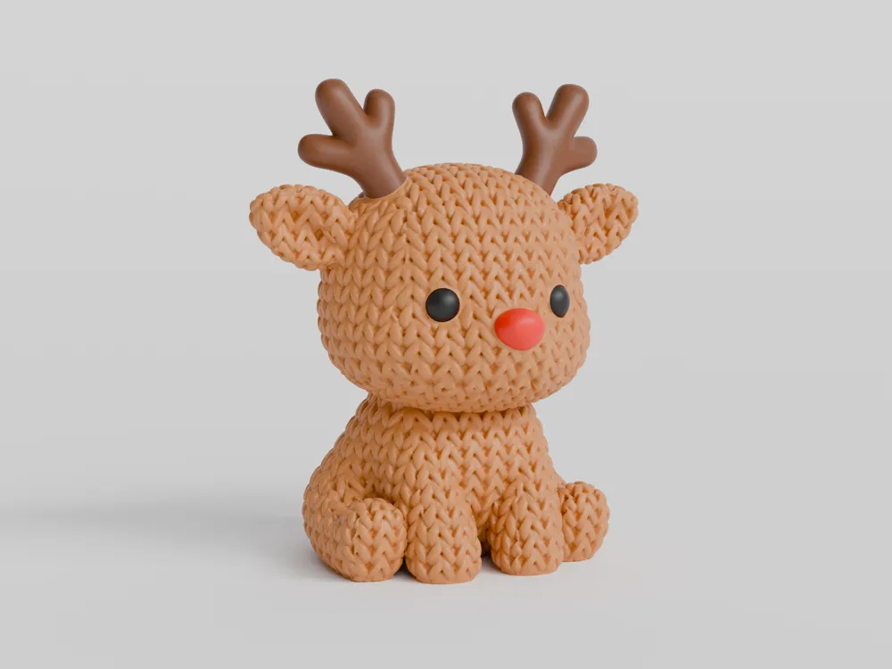 🦌🎄 Rena de Natal Trico Decorativa em 3D